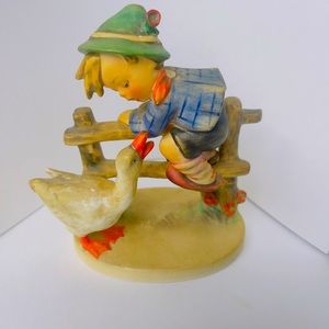Goebel Hummel Boy on Fence with Goose